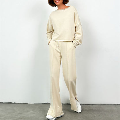 Damen Sweatshirt und Jogginghose Leicht Bequem Grau