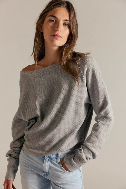Damen Off-Shoulder Sweatshirt Eveloria Lässig