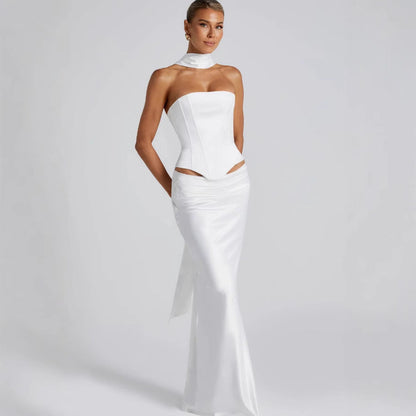 Damen Hochzeitskleid Schulterfrei Elegant Taillenverband - Eveloria