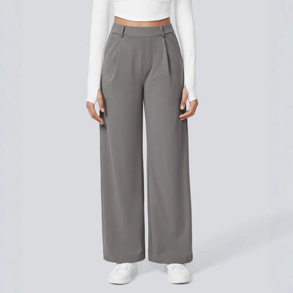 Damen Palazzo-Hose Weit Geschnitten Falten Elegant Eveloria