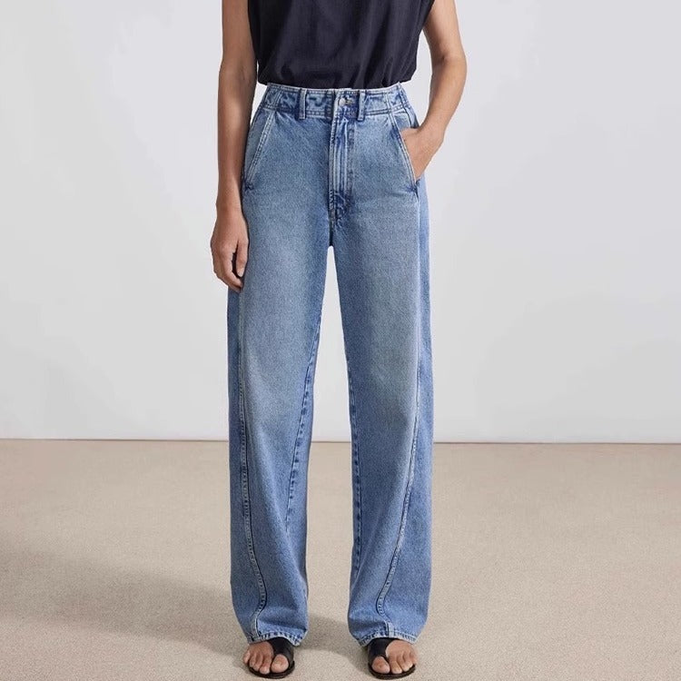 Damen Hochgeschnittene Mom Jeans Eveloria