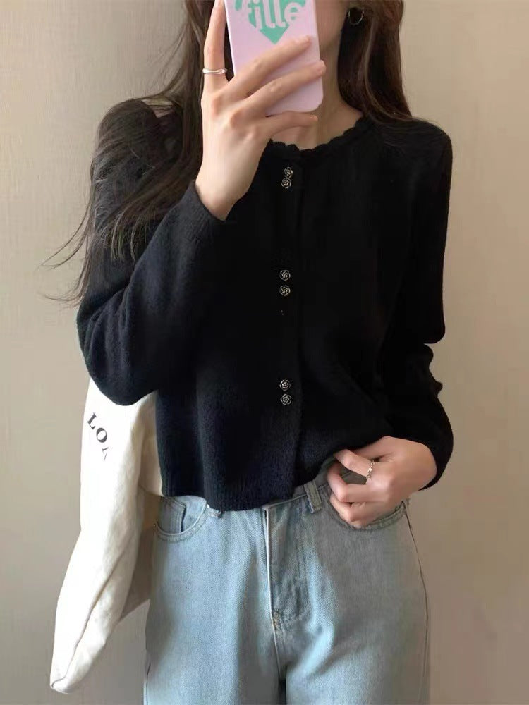 Damen Strickjacke mit Knöpfen Eveloria Eleganz