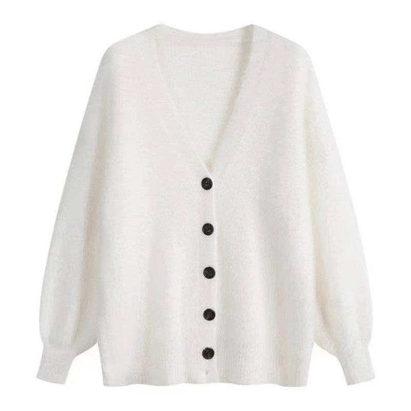 Damen Strickcardigan Große Knöpfe Lässig Eveloria