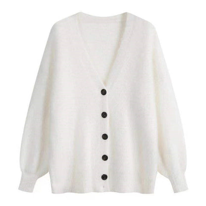 Damen Strickcardigan Große Knöpfe Lässig Eveloria