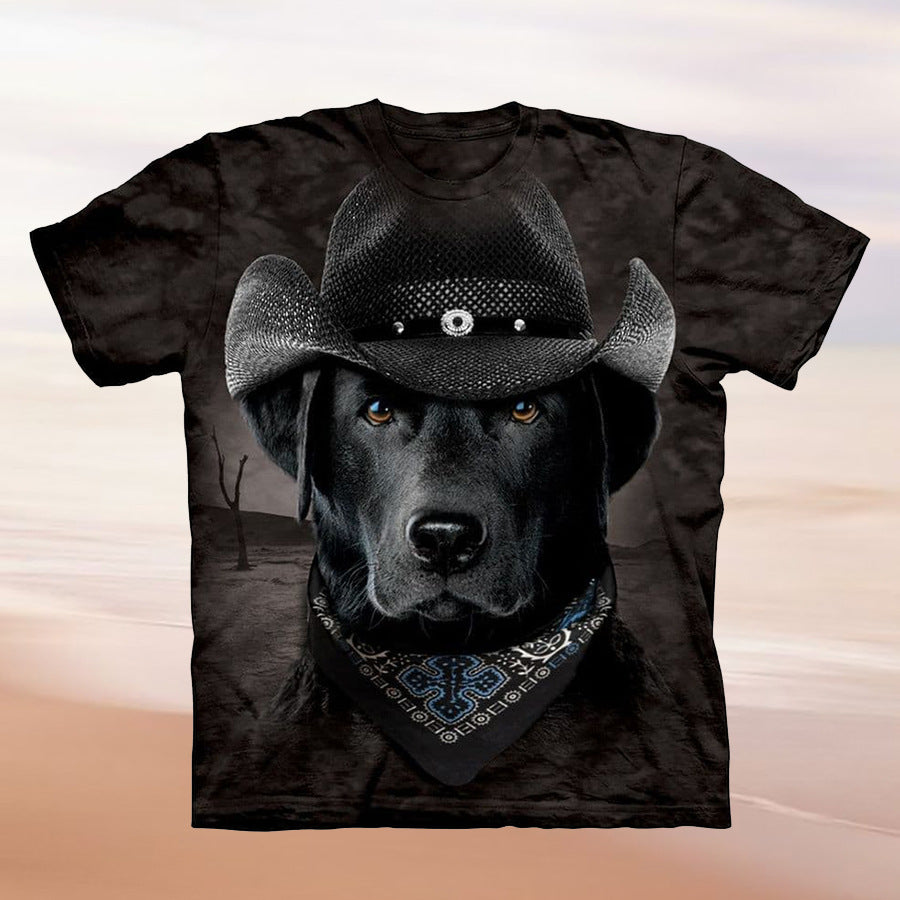 Damen T-Shirt mit Hundemotiv und Cowboyhut-Design Eveloria - Eveloria