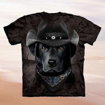 Damen T-Shirt mit Hundemotiv und Cowboyhut-Design Eveloria - Eveloria