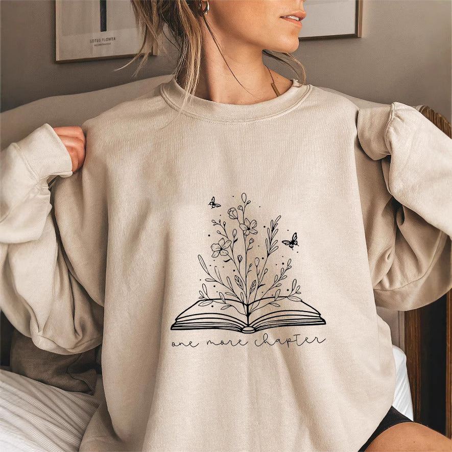 Damen Sweatshirt Blumendesign Aufdruck Eveloria
