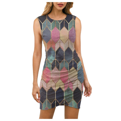 Damen Wickelkleid Florales Mandala-Design Tailliert Eveloria