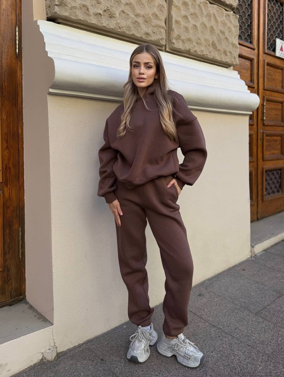 Damen Freizeit-Loungewear-Set mit Kapuze und weitem Schnitt Eveloria
