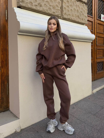 Damen Freizeit-Loungewear-Set mit Kapuze und weitem Schnitt Eveloria