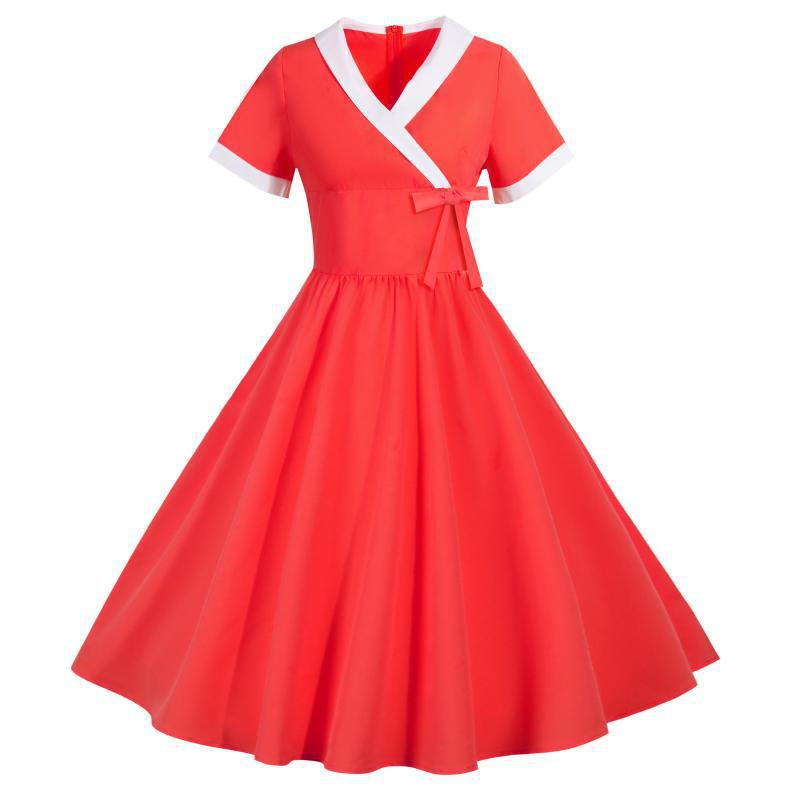Damen Midikleid Klassisches Wickeldesign Taillenbindung Eveloria