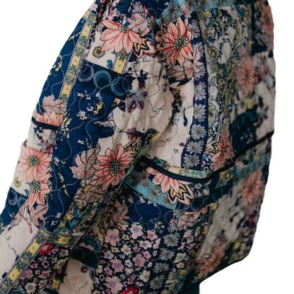 Damen Steppjacke Florales Design Praktische Taschen