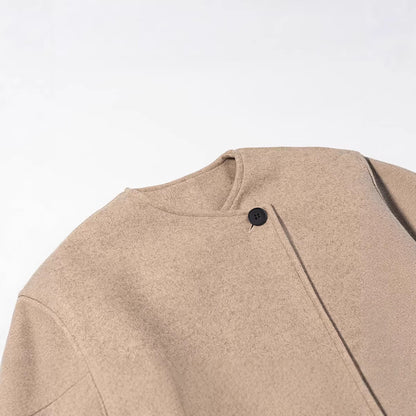 Damen Kurzjacke Asymmetrisch Knöpfe Eveloria