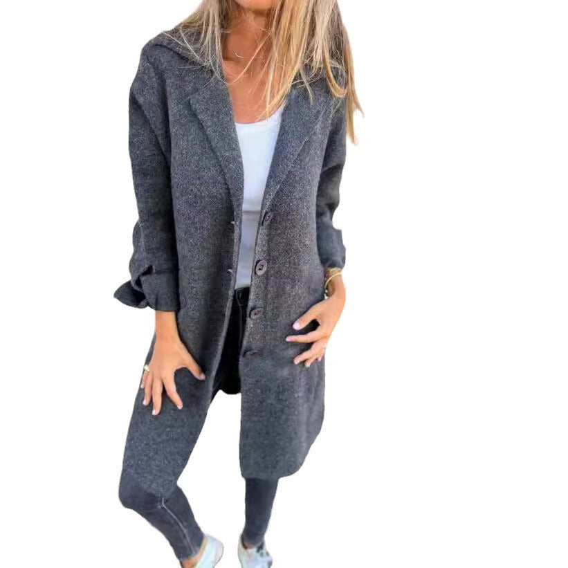 Damen Wolljacke Oversize Lang Eveloria