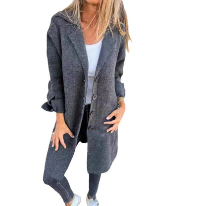Damen Wolljacke Oversize Lang Eveloria