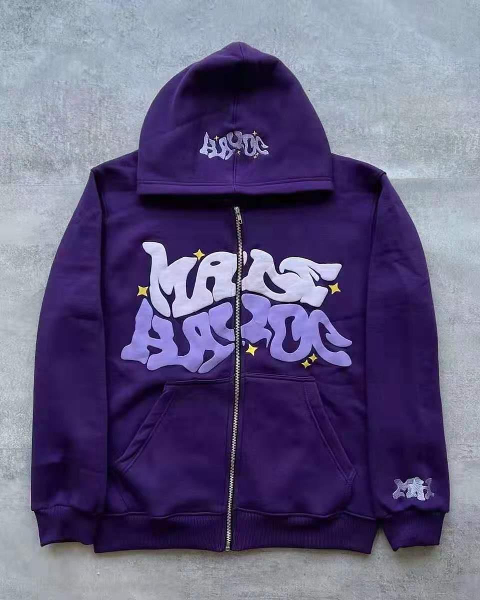 Damen Sportjacke Graffiti-Stil Kapuzenjacke Grau Eveloria