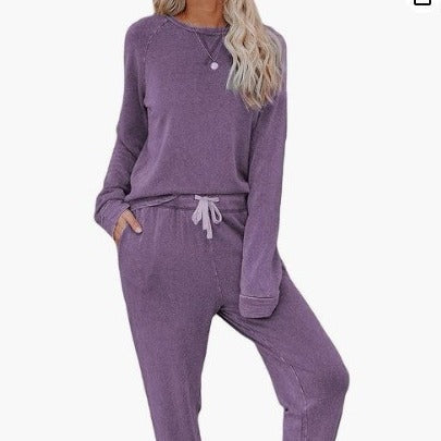 Damen Lounge-Set Oversized-Pullover und Hose Bequem Grau Eveloria