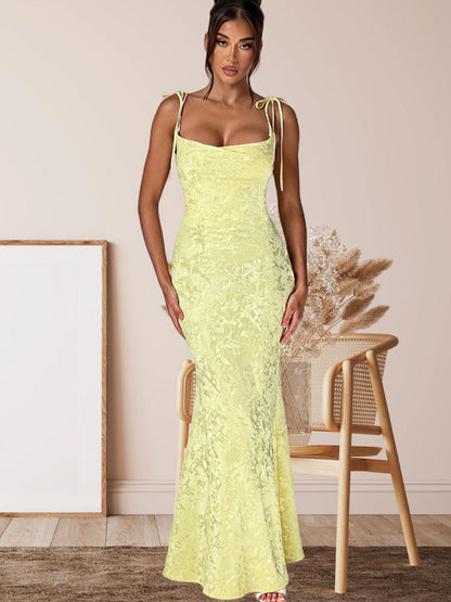 Damen Abendkleid Floralmuster Verstellbare Träger Eveloria