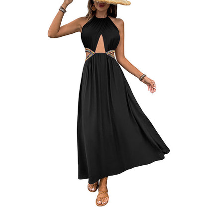 Damen Maxikleid Raffungen Cut-Out-Details Eveloria
