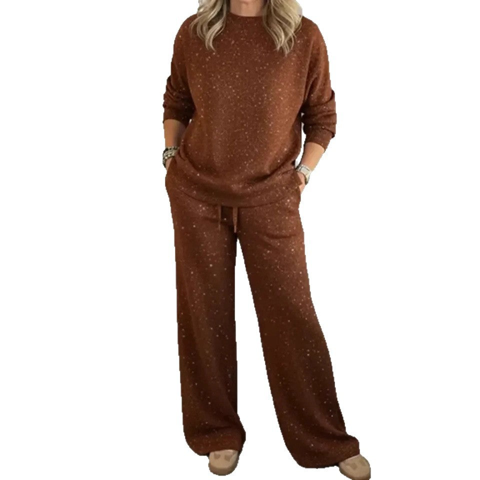Damen Lounge-Set Weiches Material Weiter Schnitt Beige