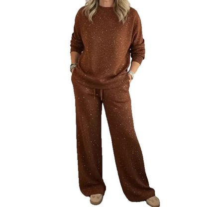 Damen Lounge-Set Weiches Material Weiter Schnitt Beige