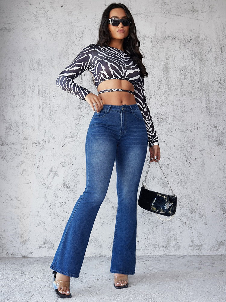 Damen Crop- Langärmlig Einzigartiges Design Eveloria