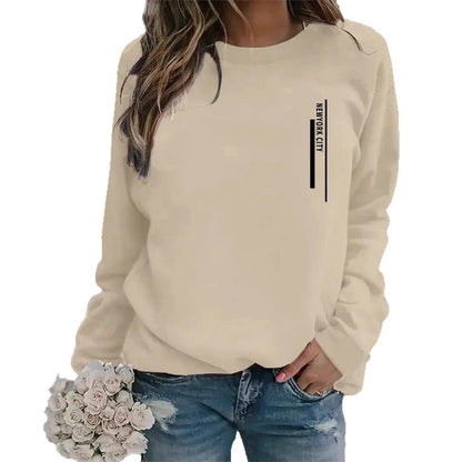 Damen Sweatshirt Städte-Aufdruck Eveloria Modern