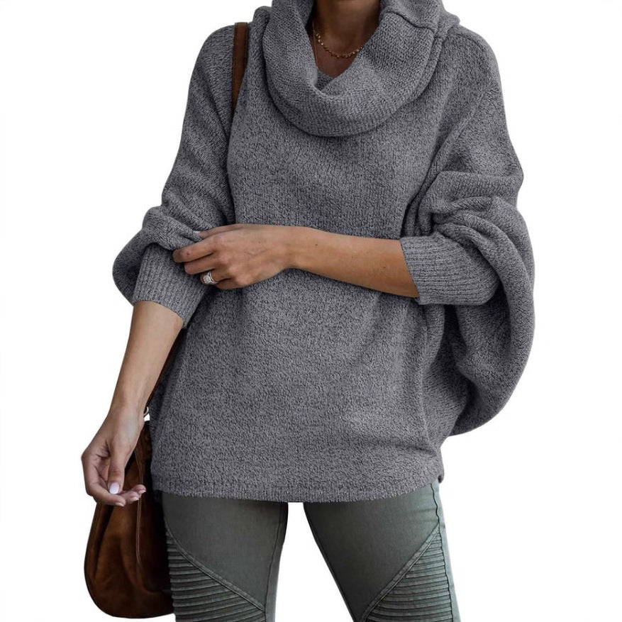 Damen Rollkragenpullover Lässig Weite Ärmel Eveloria