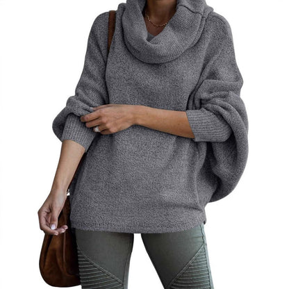 Damen Rollkragenpullover Lässig Weite Ärmel Eveloria