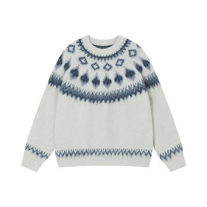 Damen Pullover Traditionelles Muster Eveloria