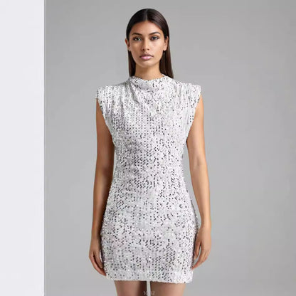 Damen Minikleid Glitzernd Pailletten