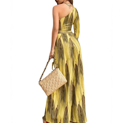 Damen Jumpsuit Asymmetrisch Floraler Druck