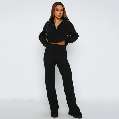 Damen Strickpullover Lässig Reißverschluss Weite Passform