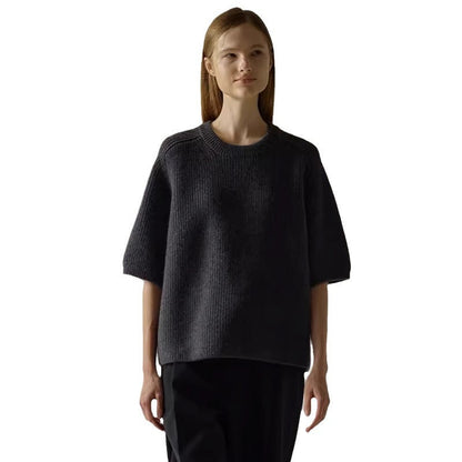 Damen Strickpullover Kurzärmelig Weich Eveloria