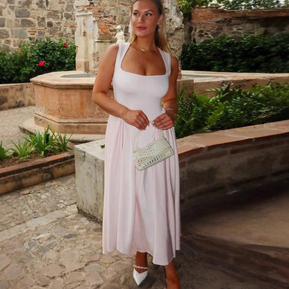 Damen Maxikleid Fließend Raffinierter Schnitt Eveloria
