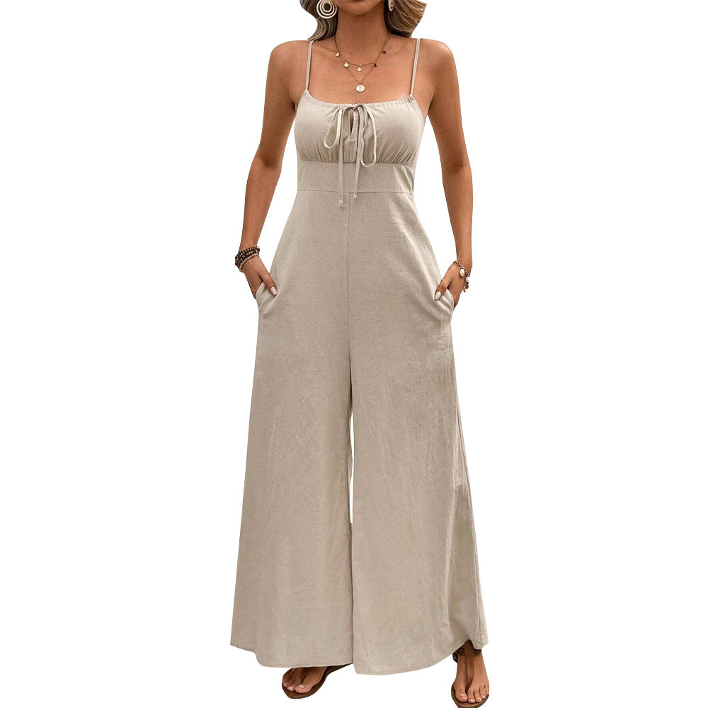 Damen Jumpsuit V-Ausschnitt Bequem Eveloria