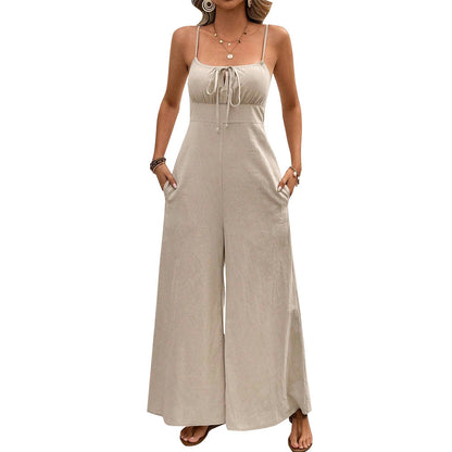 Damen Jumpsuit V-Ausschnitt Bequem Eveloria