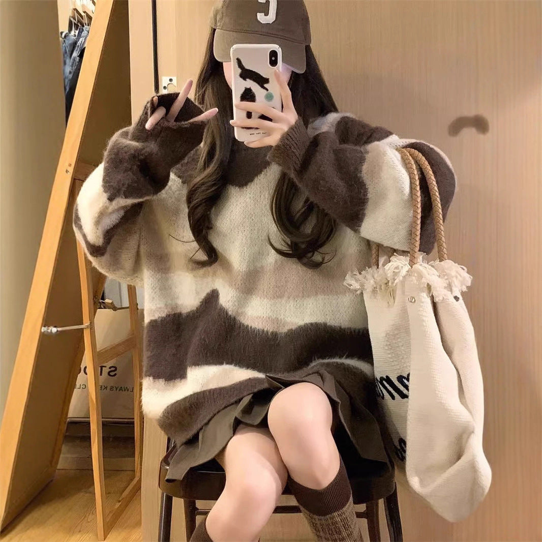 Damen Oversized-Pullover Kuschelig Moderner Farbverlauf Eveloria