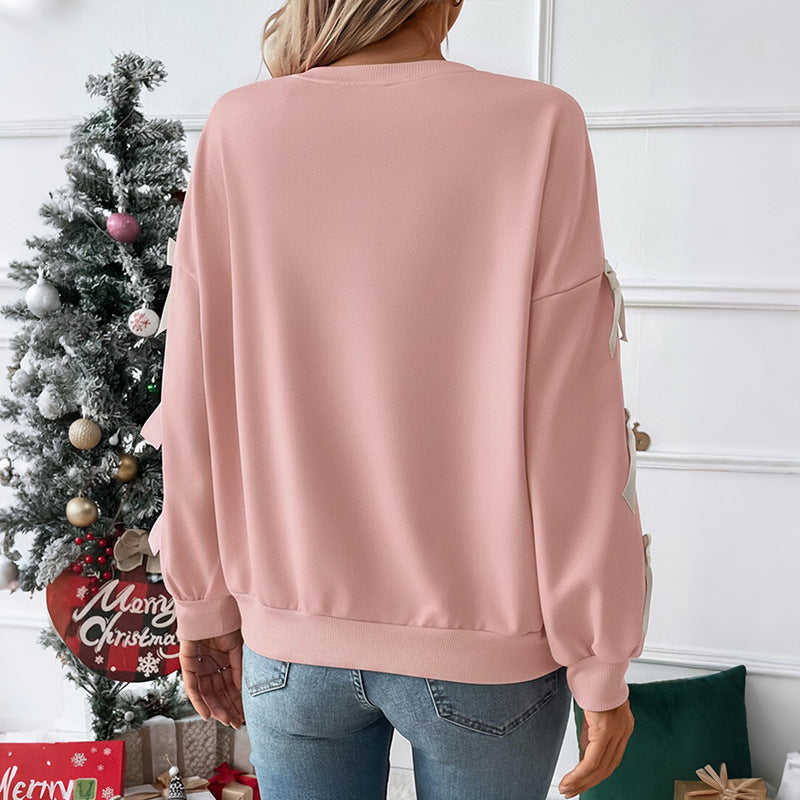 Damen Oversized Sweater mit Schleifendetails