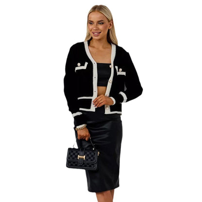 Damen Strickjacke mit Taschen und Knöpfen Eveloria