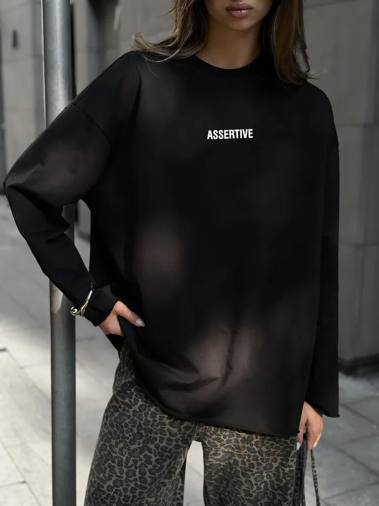 Damen Oversized Sweatshirt Druckmotiv Eveloria