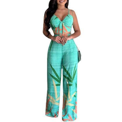 Damen Crop- Hosen Set Elegant Weite Hose Eveloria