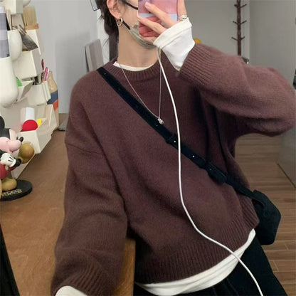 Damen Grobstrickpullover Oversized Weich Eveloria