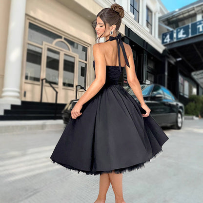 Damen Abschlussballkleid Schulterfrei Volumöser Rock Eveloria