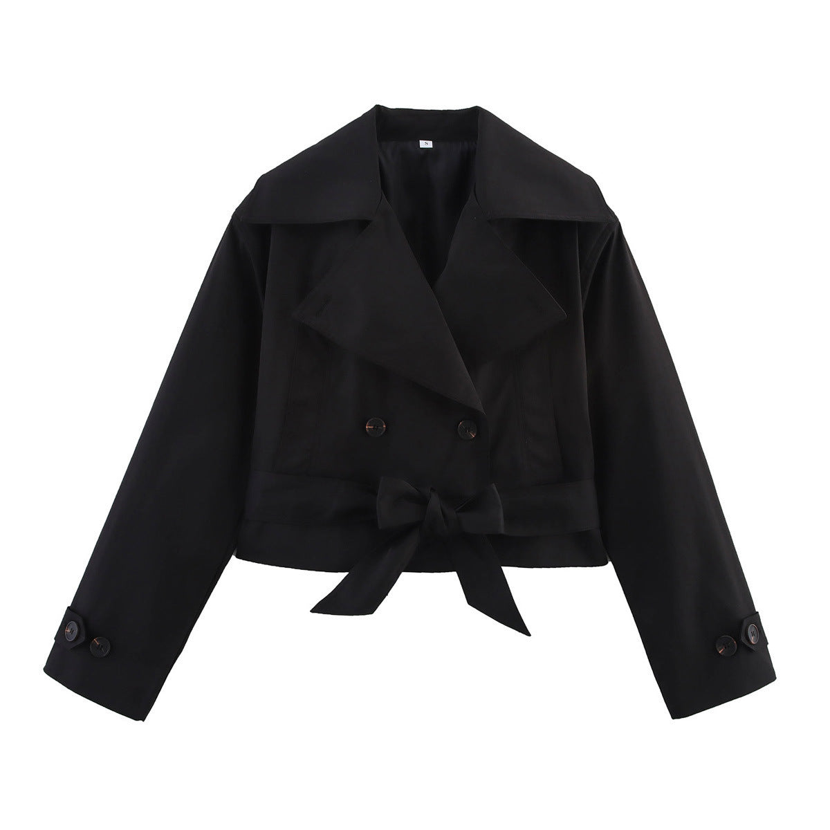 Damen Kurzjacke mit Kragen und Gürtel Eveloria