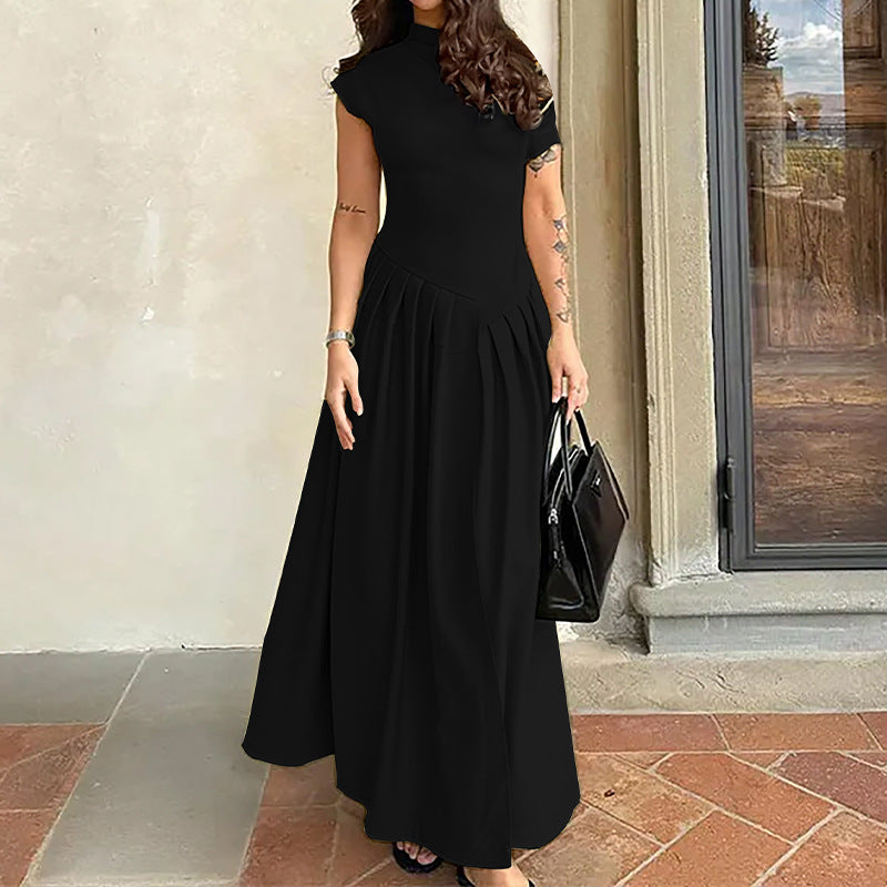 Damen Wickelmaxikleid Asymmetrisch Strukturiert Eveloria