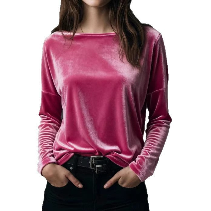 Eveloria Damen Velours-Longsleeve Leicht