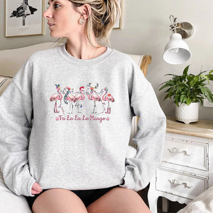 Damen Sweatshirt Flamingo-Motiv Lässig Eveloria