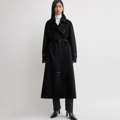 Damen Überlanger Trenchcoat aus Wolle Eveloria