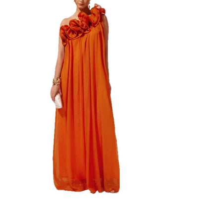 Damen Maxikleid Rüschendesign Eveloria